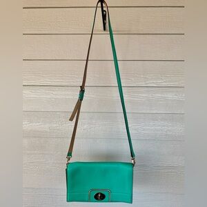 kate spade New York Turquoise Green Leather Hampton Road Juliana Crossbody Bag